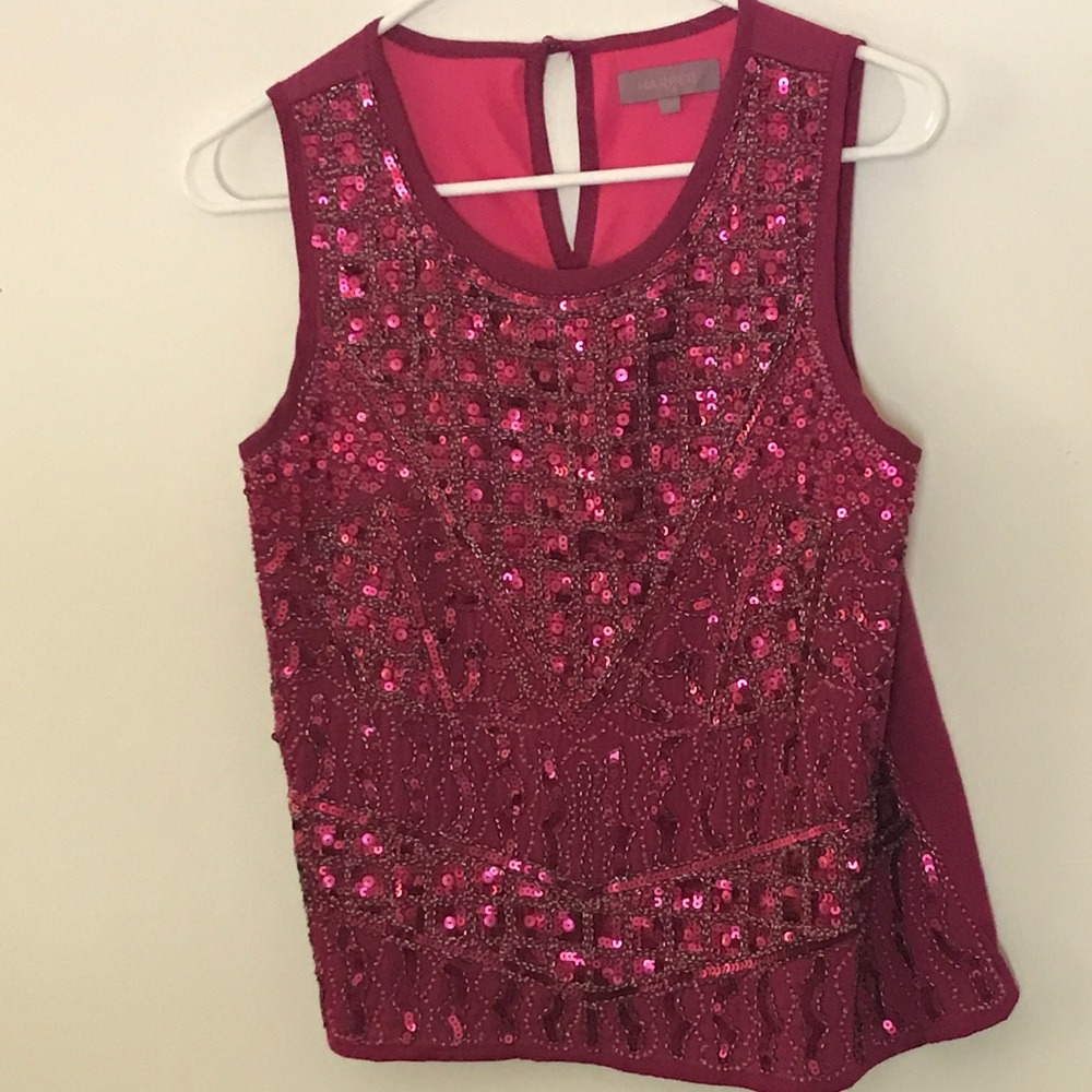 Sequined sleeveless blouse